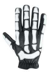 SkullTrail Men's leather gloves Black & White