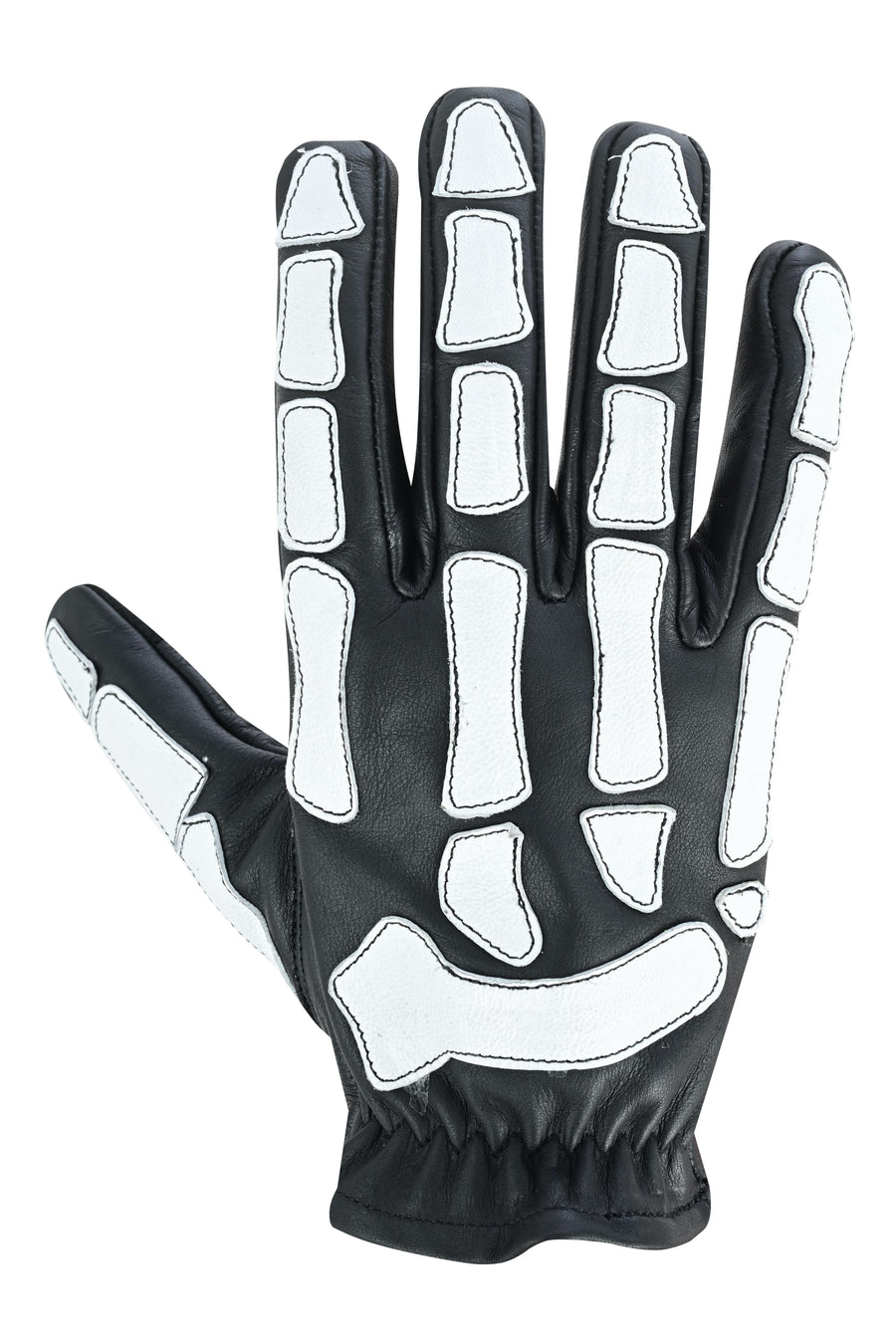 SkullTrail Men's leather gloves Black & White