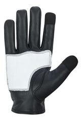 SkullTrail Men's leather gloves Black & White