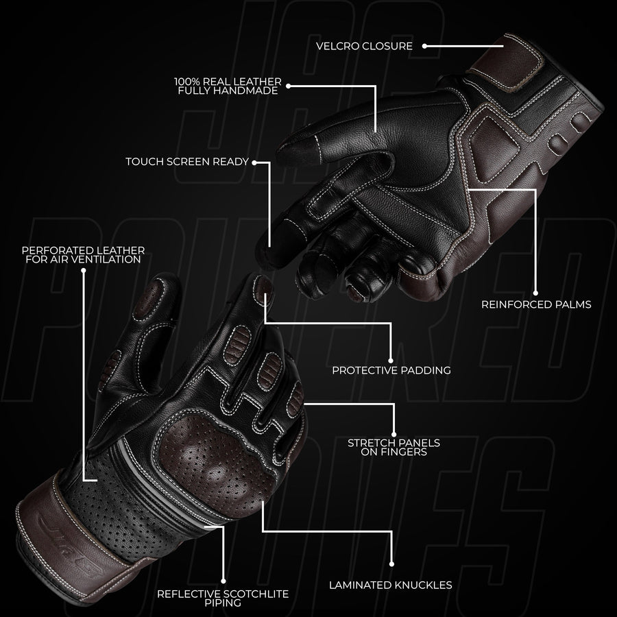 Ninja Leather Riding Gloves