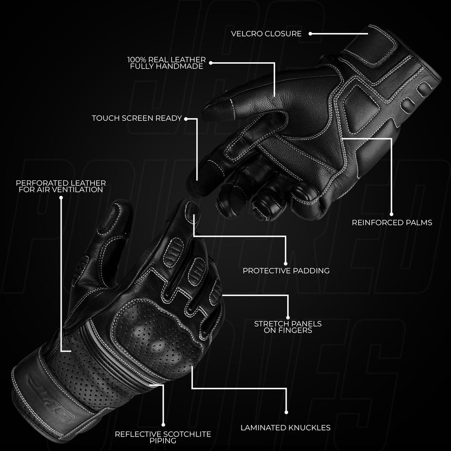 Ninja Leather Riding Gloves