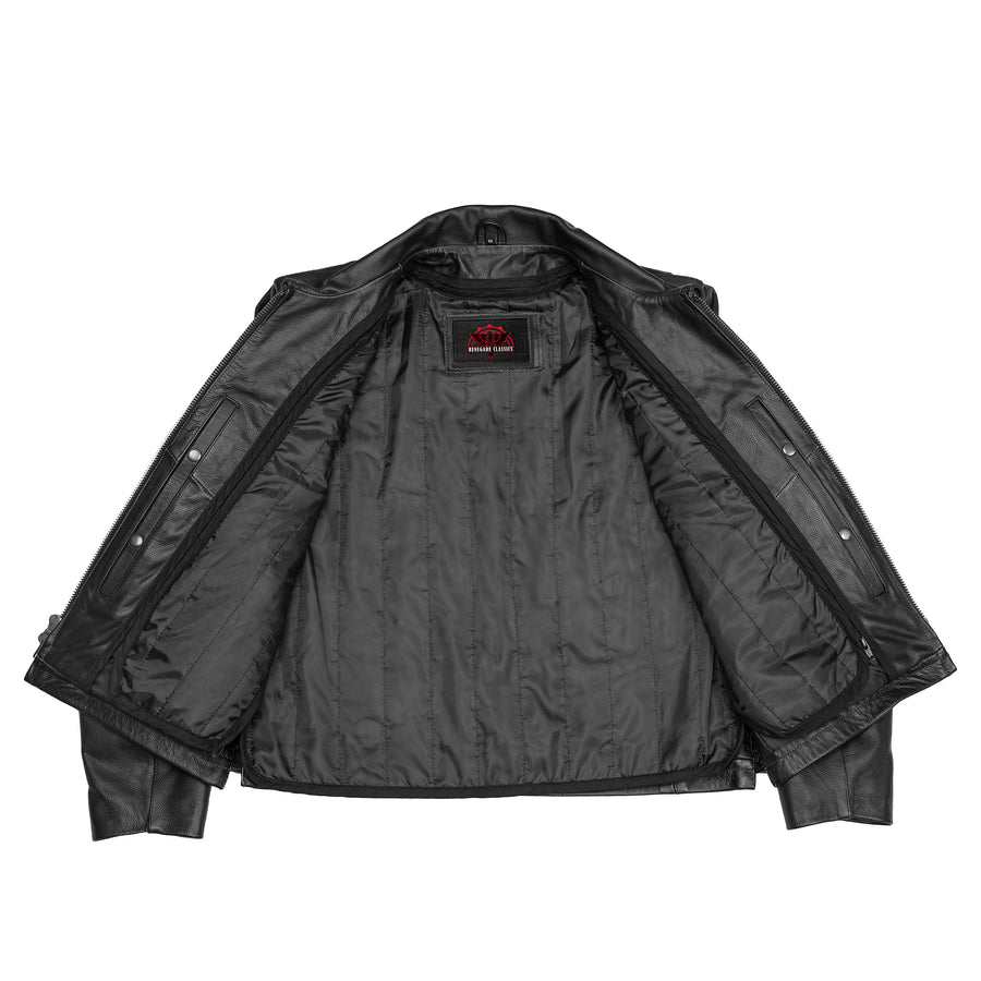 Black Raider Leather Motorcycle Jacket