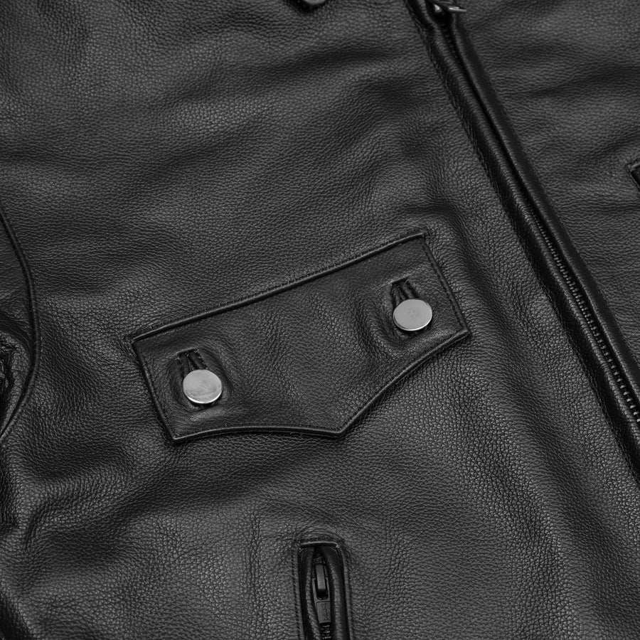 Black Raider Leather Motorcycle Jacket