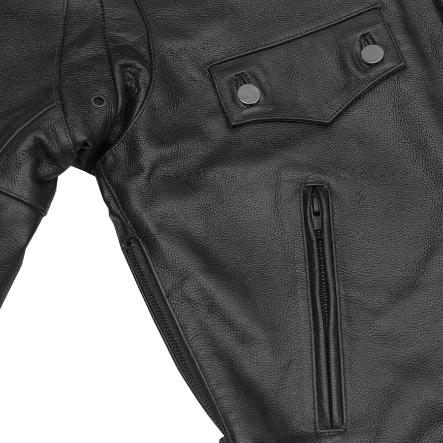Black Raider Leather Motorcycle Jacket