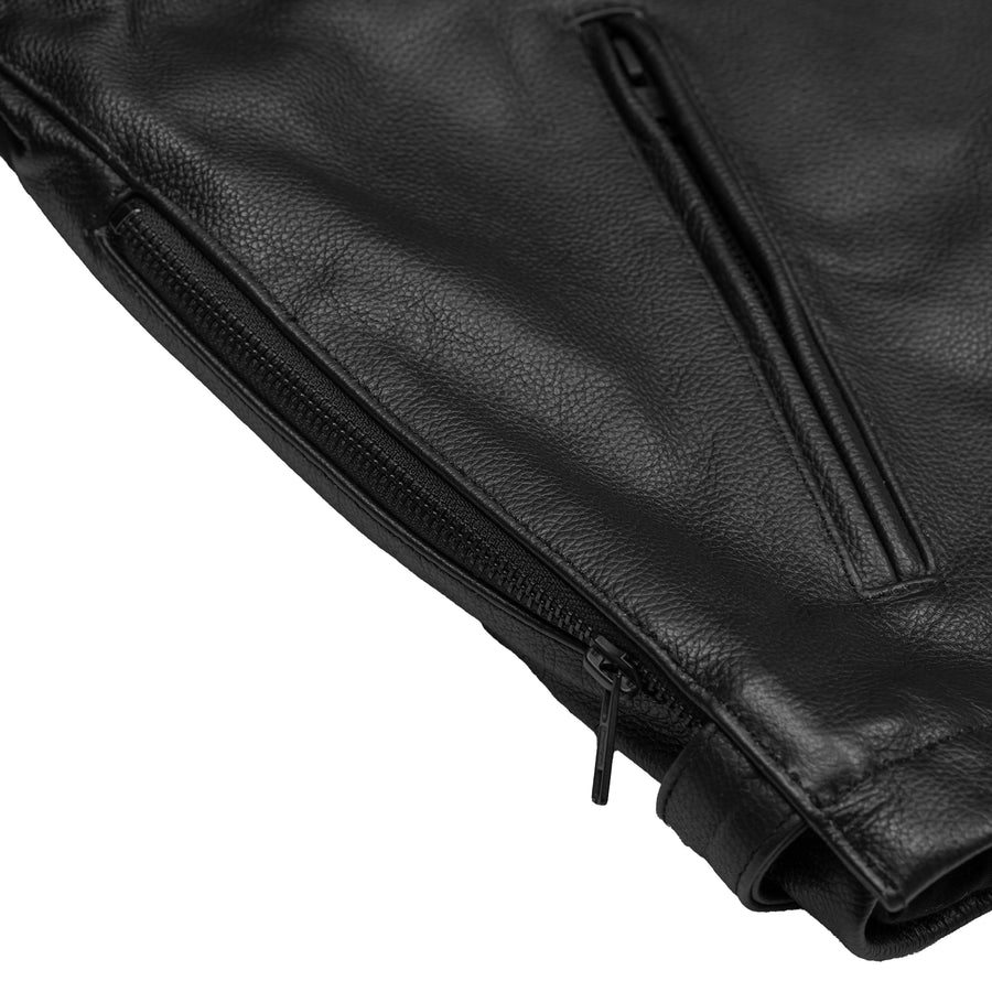 Black Raider Leather Motorcycle Jacket