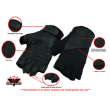 Leather/ Textile Fingerless Motorcycle Gloves