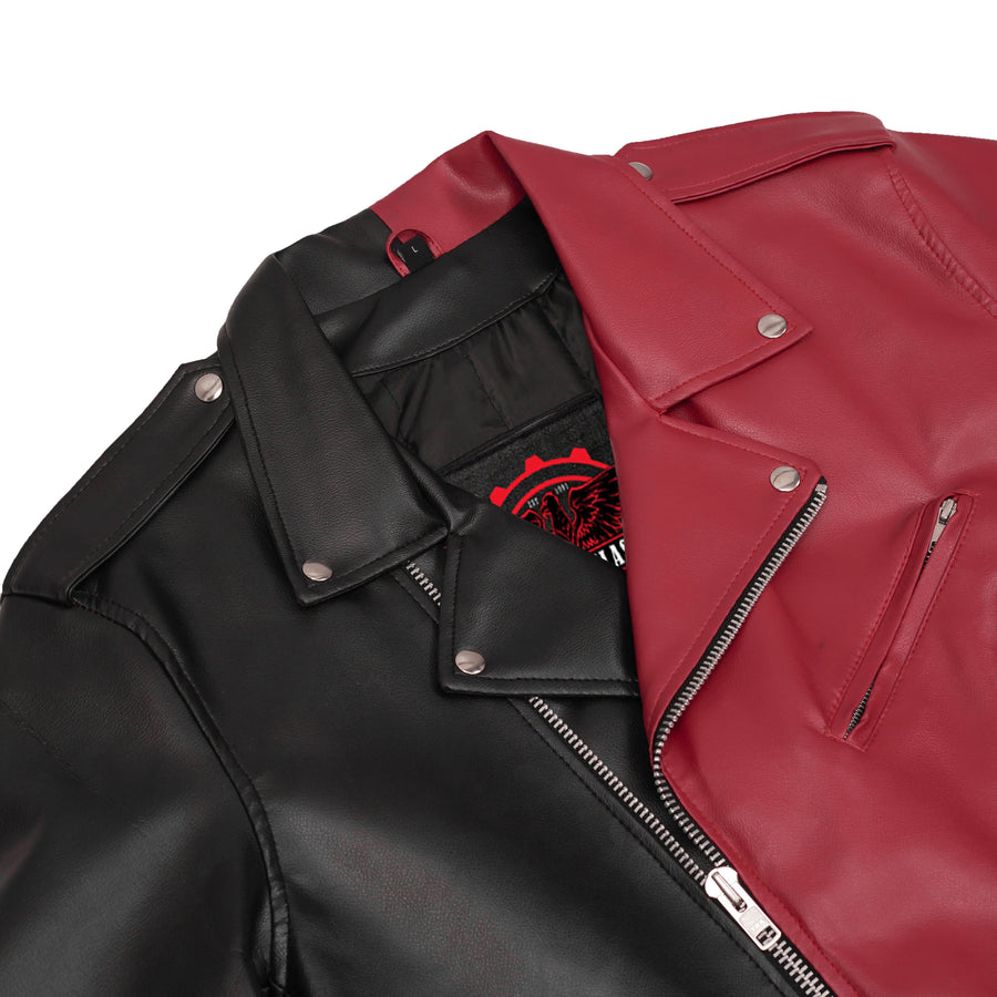Void Ember Faux Leather Motorcycle Jacket