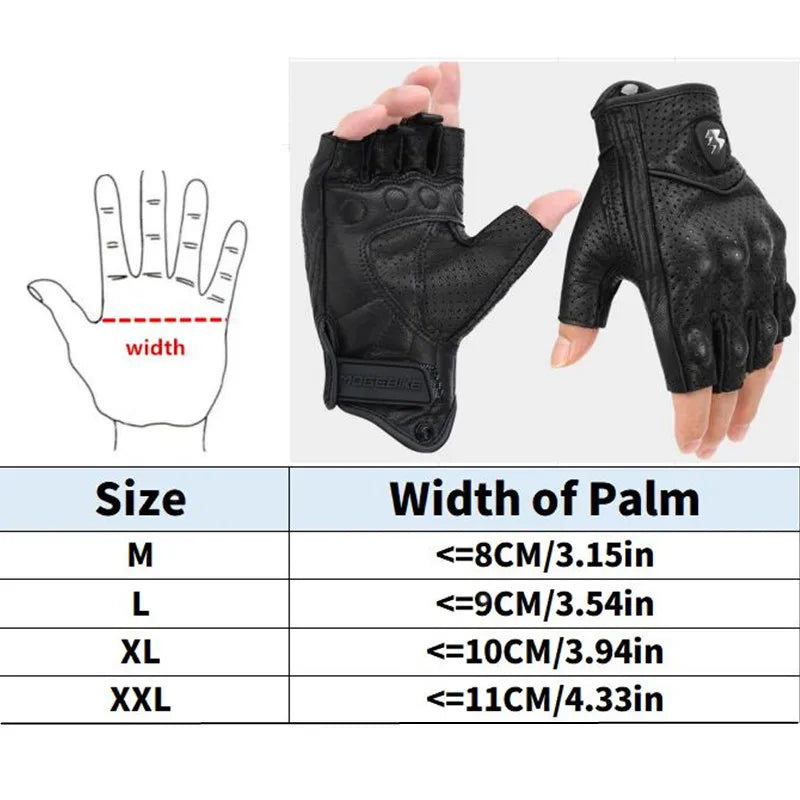 Rebel Half-Finger Leather Gloves