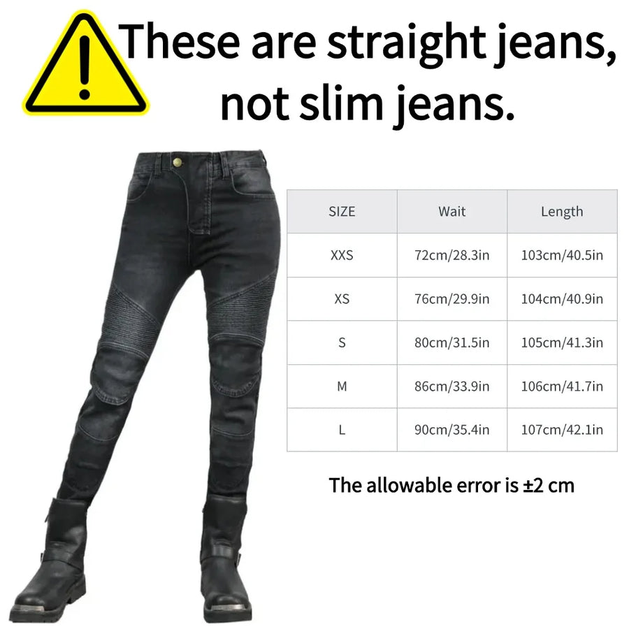 Women's Protective Motorcycle Riding Jeans