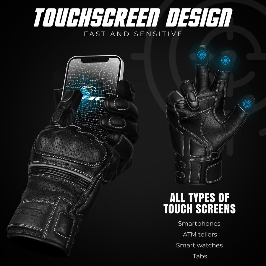 Ninja Leather Riding Gloves