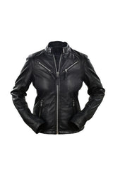 Women's Classic Black Leather Jacket