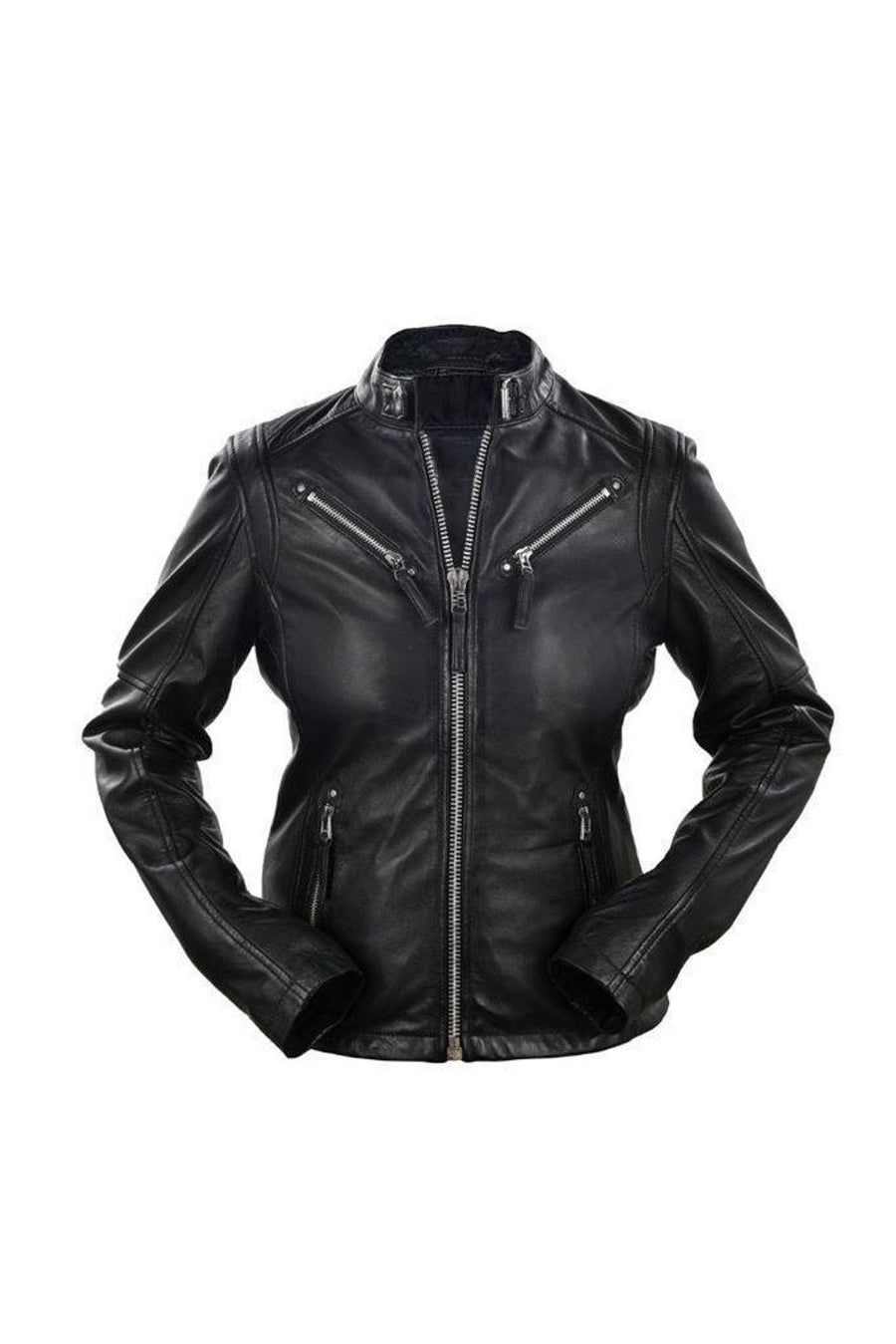 Women's Classic Black Leather Jacket