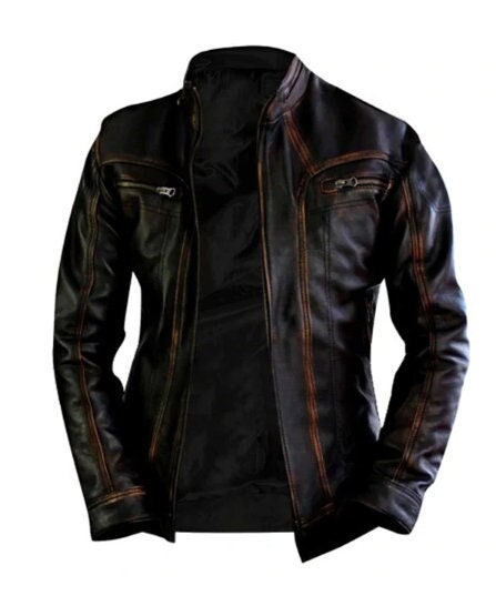 Vintage Brown Cafe Racer Jacket