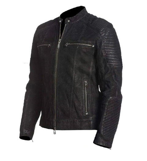 Cafe Racer Distressed Leather Jacket