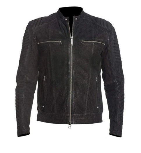 Cafe Racer Distressed Leather Jacket