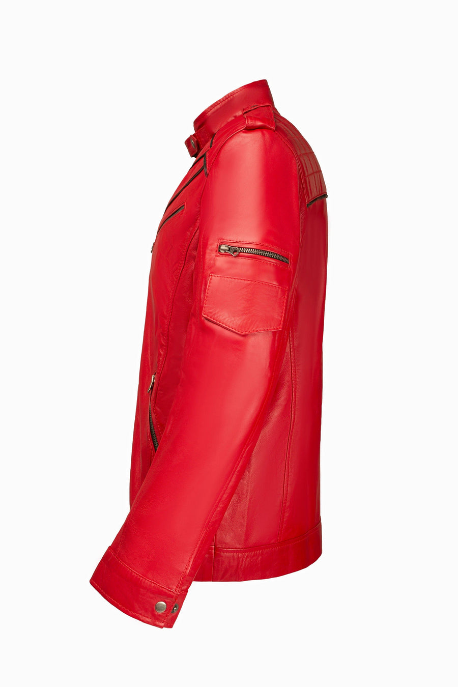 Cafe Racer Red Leather Jacket