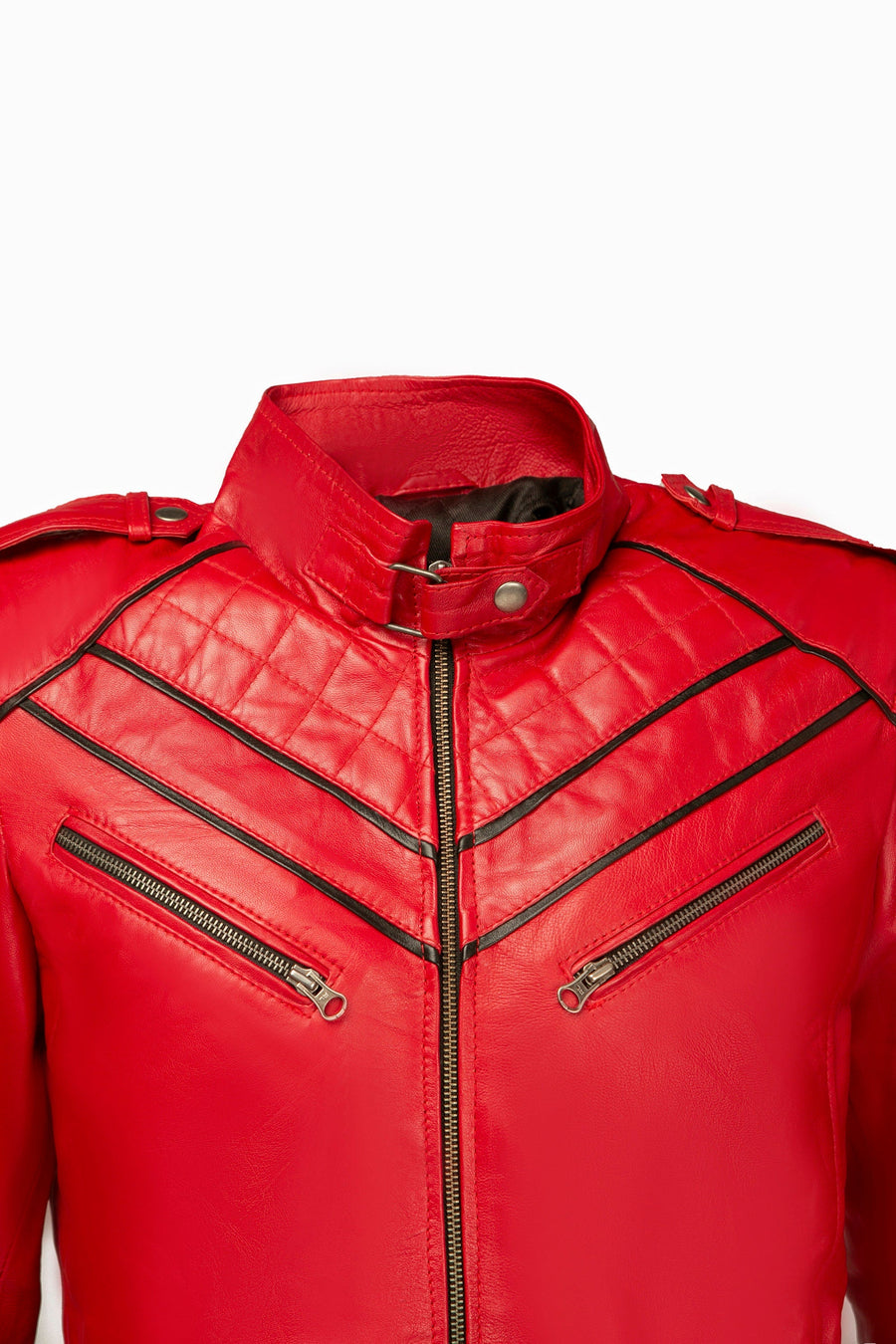 Cafe Racer Red Leather Jacket