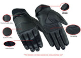 Heavy Duty Leather Sporty Motorcycle Gloves