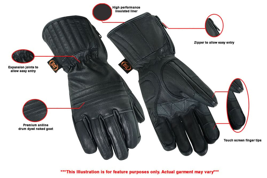 Superior Features Insulated Cruiser Motorcycle Gloves