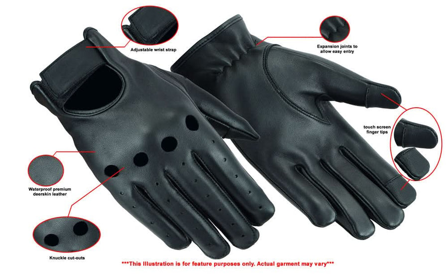 Deerskin Unlined Driving Motorcycle Gloves