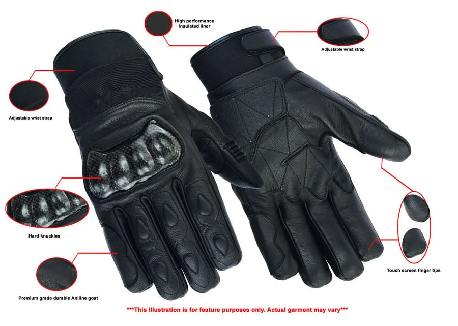 Leather/Textile Performance Motorcycle Gloves