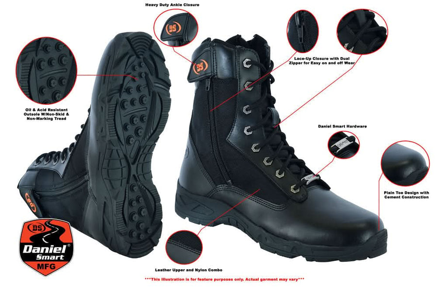 Black Tactical Motorcycle Boots