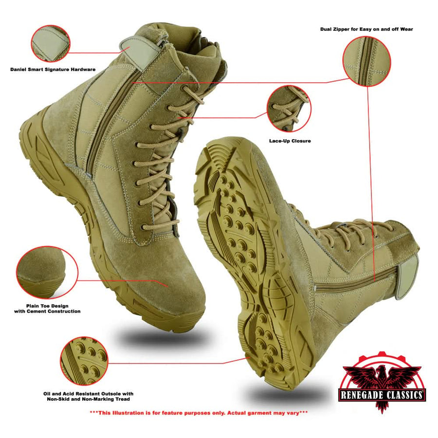Desert Sand Tactical Motorcycle Boots