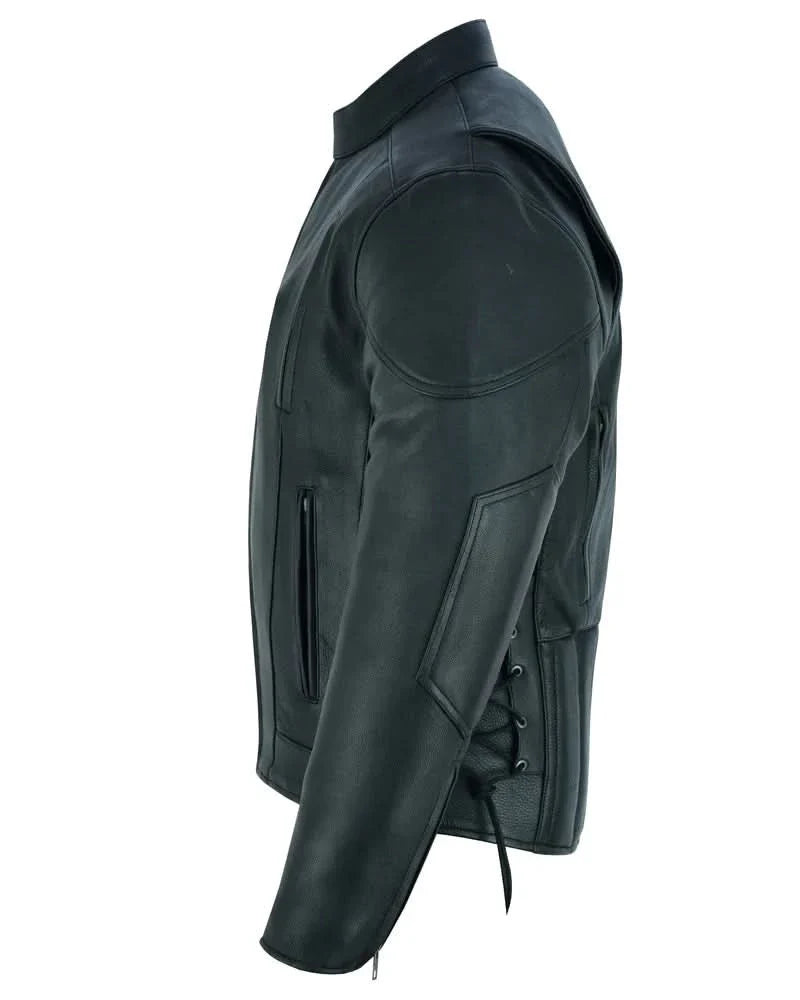Vented Side-Lace Leather Jacket