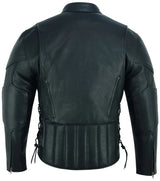 Vented Side-Lace Leather Jacket