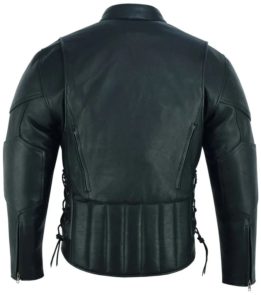 Vented Side-Lace Leather Jacket