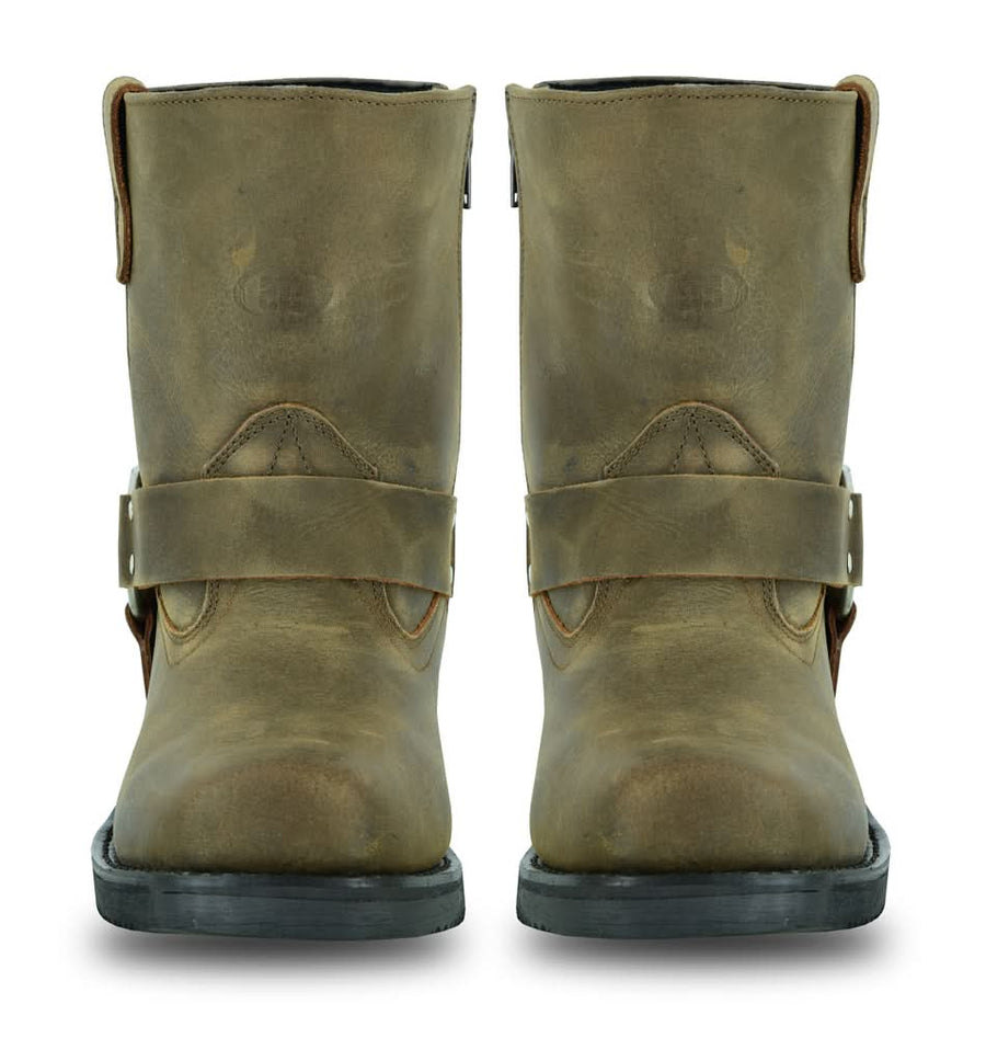 Men's Side Zipper Waterproof Boots- Brown